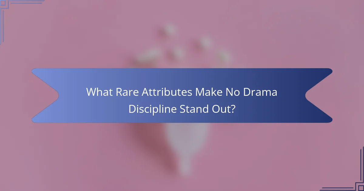 What Rare Attributes Make No Drama Discipline Stand Out?