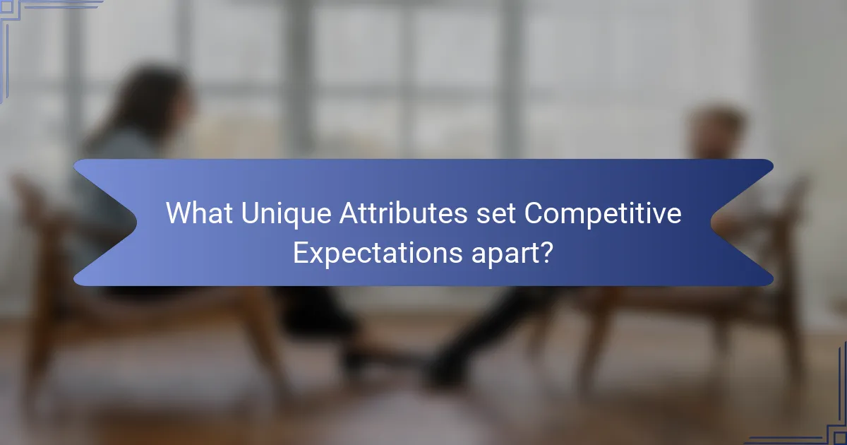What Unique Attributes set Competitive Expectations apart?